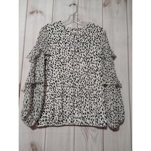 Perceptions Concept Shirt Ladies Small Ruffle Long Sleeve